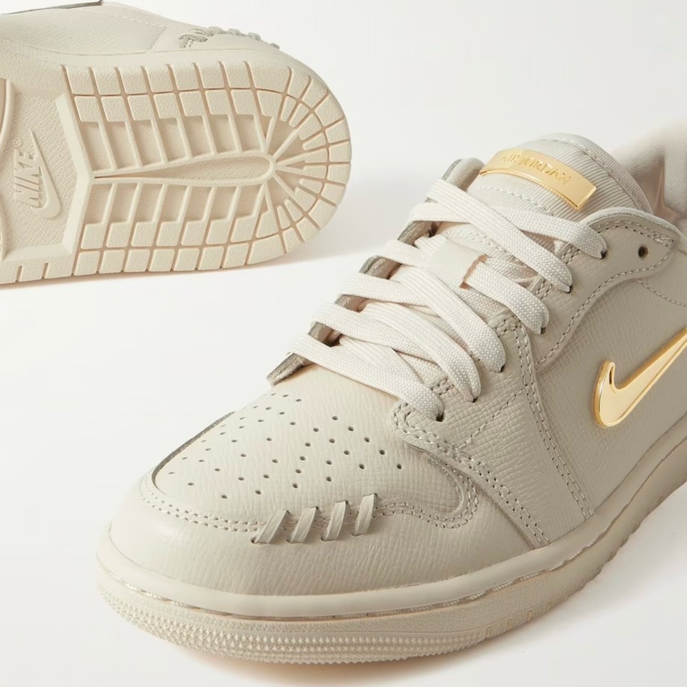 Air Jordan 1 Low Embellished Whipstitched Sneakers - Picture 4 of 4